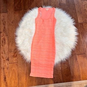 coral midi dress